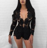 Nightclub Lace Long-Sleeved Pants Suit