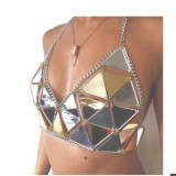 Fashion Nightclub Acrylic Sequins Triangle Stitching Bikini