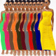 Summer Candy Color High Elastic Pleated Tube Top Dress