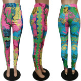 New Autumn And Winter Colorful Printed Trousers
