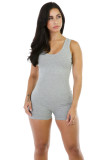 Pure Color Sexy Backless Sportswear Jumpsuit
