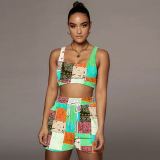 Printed Casual Fashion Beach Suit