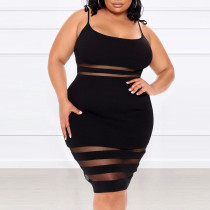 Temperament Solid Color Plus Size Sexy Hip Dress