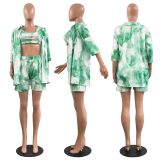 Plus Size Women's Fashion Tie-Dye Summer Three-Piece Suit