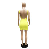 Slim Sexy Dress With Threaded Straps And Leaky Back