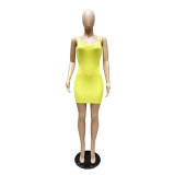 Slim Sexy Dress With Threaded Straps And Leaky Back