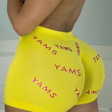 Sexy Ladies Skinny Printed Shorts Yoga Pants