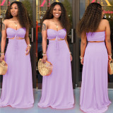 Two-Piece Fashion Sexy Tie-Rope Tube Top Dress
