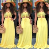 Two-Piece Fashion Sexy Tie-Rope Tube Top Dress