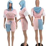 Two-Piece Sportswear With Casual Hood Stitching