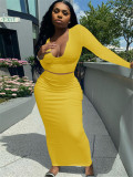 Sexy V-Neck Long Sleeve Half Skirt Two-Piece Suit