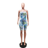 Women's Fashion Printed Tube Top Jumpsuit
