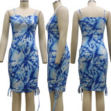Sexy Fashion Digital Print Summer Suspender Dress
