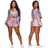 Fashion Casual Printed Tie-Dye Women's Two-Piece Suit