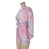 Fashion Casual Printed Tie-Dye Women's Two-Piece Suit