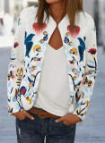 Fashionable Commuter Cardigan Printed Jacket Top