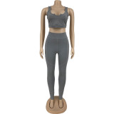 Pure Color Sexy Yoga Wear Home Wear Sports Two-Piece Suit