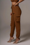 Two-Piece Fashion Women's Solid Color Multi-Pocket Vest