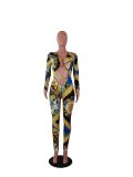 Fashion Sexy Printed Jumpsuit