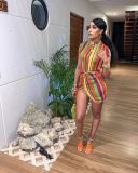Casual Simple Color Striped Print Sexy Dress