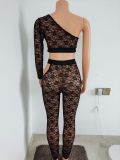 Sexy Lace Two-Piece Perspective Hollow Fashion Suit