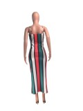 Sexy Striped Casual Suspender Dress