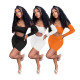 Off-The-Shoulder Solid Color Long-Sleeved Jumpsuit