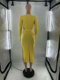Pure Color Fashion U-Neck High Elasticity Dress