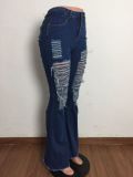 Frayed Slim Sexy Flared Jeans