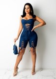 Sexy Jumpsuit With Strappy Sling And Zipper