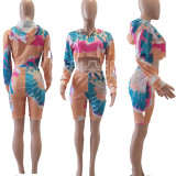 Printed Tie-Dye Long-Sleeved Fashion Casual Two-Piece Suit
