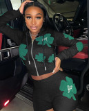 Printed Pattern Leisure Sports Two-Piece Suit