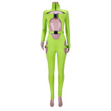 Nightclub Cutout Sexy Jumpsuit With Button