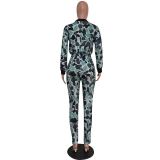 Printed Camouflage Casual Sports Suit