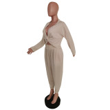 Two-Piece Leisure Suit With Elastic Waistband