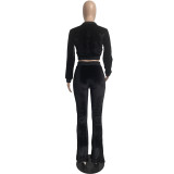 Slim-Fit Flared Pants Sports And Leisure Suit