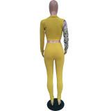 Pit Strip Positioning Leopard Print Suit