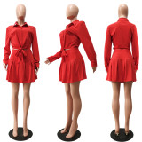 Fashion Cardigan Pleated Skirt Workwear Set