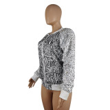 New Printed Casual Long-Sleeved Jacket With Sequins