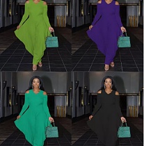 Autumn And Winter New Solid Color Loose Harem Long-Sleeved Jumpsuit
