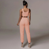 Solid Color Double-Layer Vest And Trousers Sports Suit
