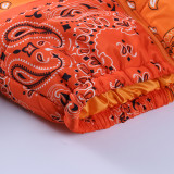 New Padded Stand-Up Collar Cashew Flower Printed Bread Padded Jacket
