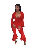 Autumn And Winter Hot Sale Sexy Breastless Irregular Horn One-piece Suit
