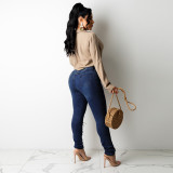 Plus Size Trendy Personality Strappy Jeans