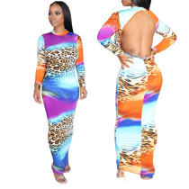 New Product Gradient Leopard Print Color Print Casual Dress