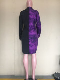 Autumn New Fashion Digital Printing Stitching Shirt Dress