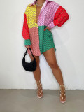 New Product Positioning Printing Color Block Shirt Dress
