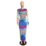New Product Gradient Leopard Print Color Print Casual Dress