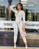 Autumn New Product Fashion Casual Mesh 4-color Jumpsuit