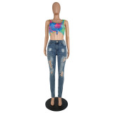 Summer New Style Ripped Sexy Wash Water Fashion Jeans